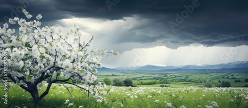 Tree in field with approach...