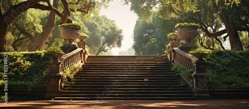 Staircase with Gate and Tre...