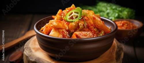 Bowl of cooked dish served ...