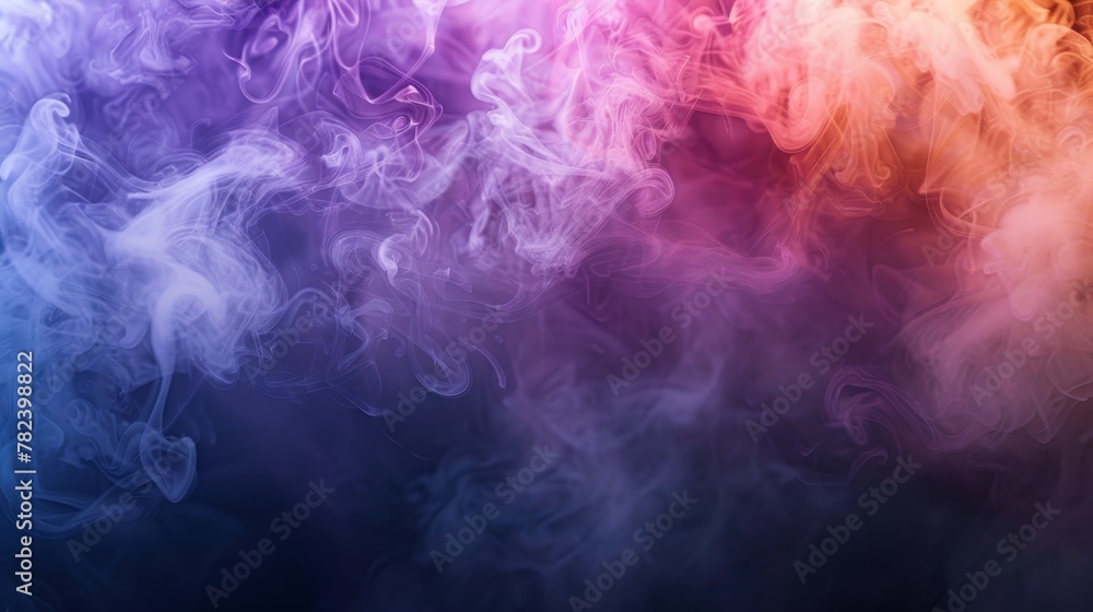 Horizontal banner template with smoke in a transparent color