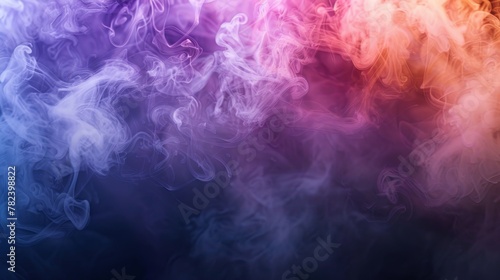 Horizontal banner template with smoke in a transparent color
