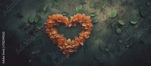 Heart wreath of orange blos...