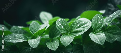 Plant with water drops clos...