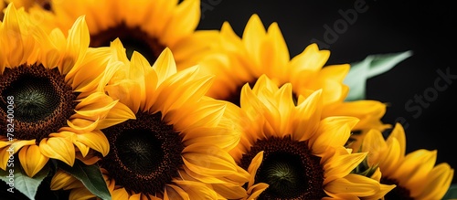 Sunflowers in Vase on Table