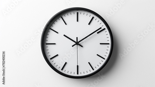 Simple wall clock isolated on white background