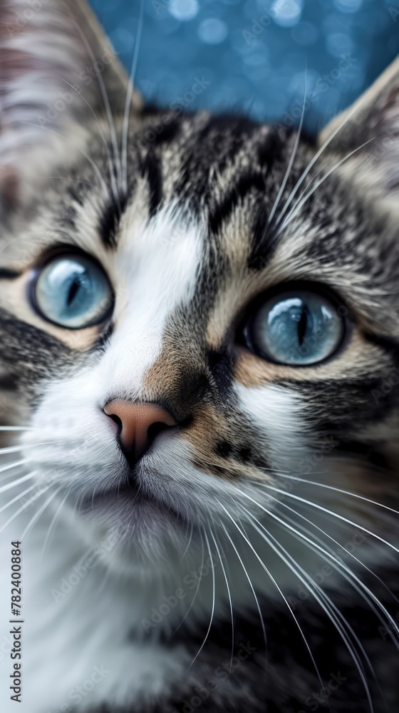 Detailed Feline Portrait with Silver Accents Generative AI Detailed Feline Portrait with Silver Accents Generative AI