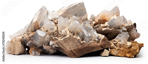 Rocks and gemstones on a wh...