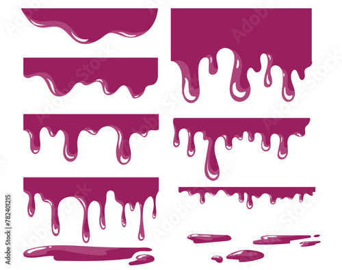 Melting, Paint Dripping vector set, clipart