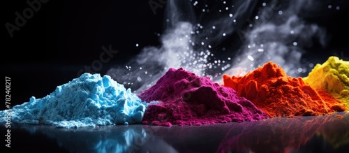 Color powders closeup on a ...