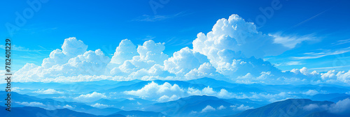 Cumulonimbus clouds floating in the sky. White clouds rising. meteorological phenomenon. natural phenomenon. Simplified abstract image of cloud computing concept.