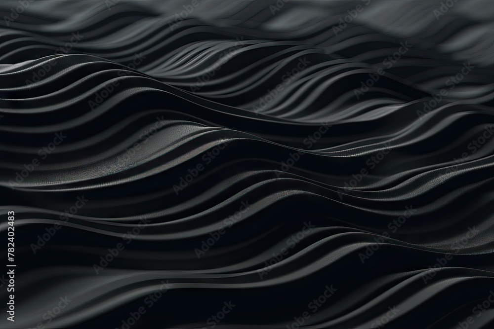 Cinematic 3D Rippling Black Waves Abstract Background Generative AI Cinematic 3D Rippling Black Waves Abstract Background Generative AI