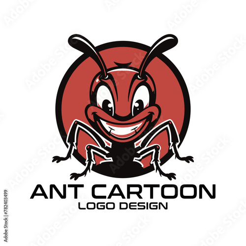 Ant Cartoon Vector Logo Design photo