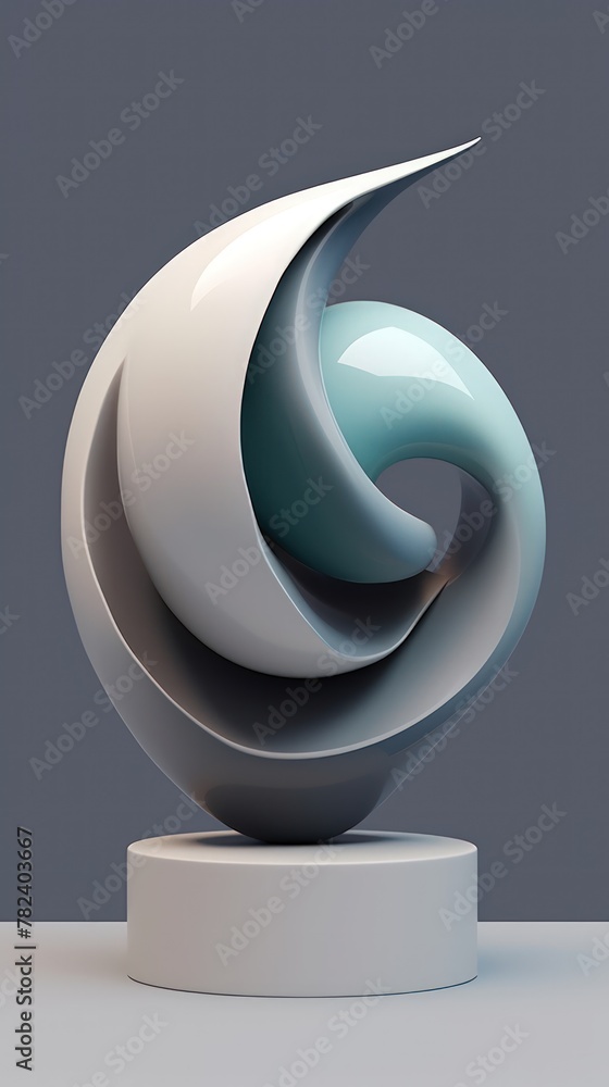 Sleek Metallic Abstract Sculpture Generative AI Sleek Metallic Abstract Sculpture Generative AI