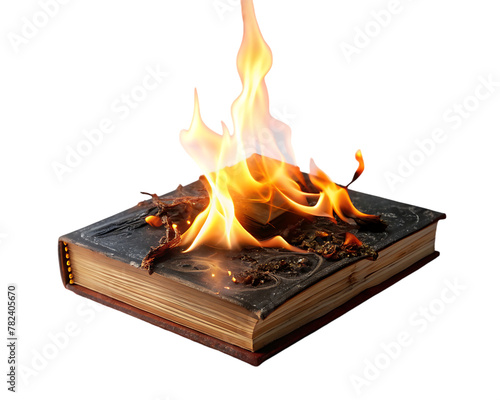 Wallpaper Mural burning book of magic spells and witchcraft. Torontodigital.ca