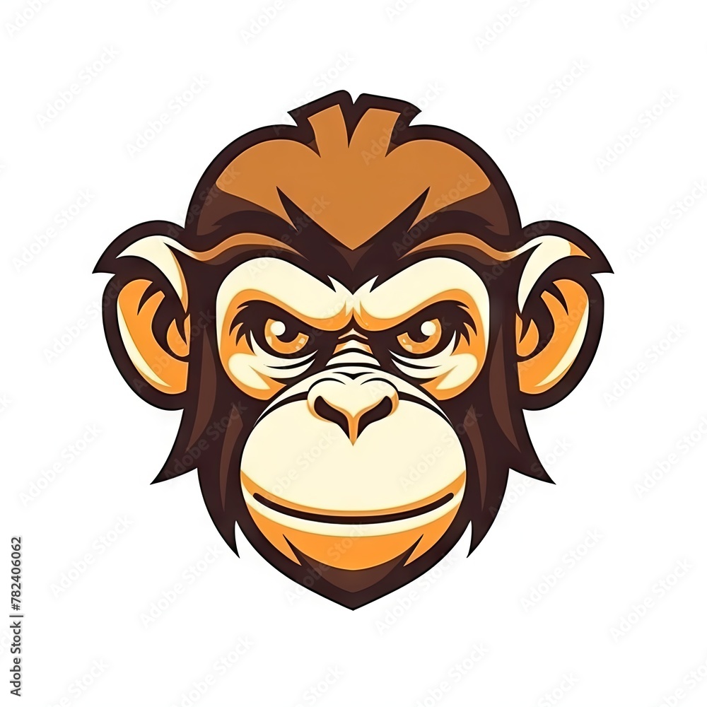 Obraz premium Simple Cartoon Monkey Esports Logo Generative AI