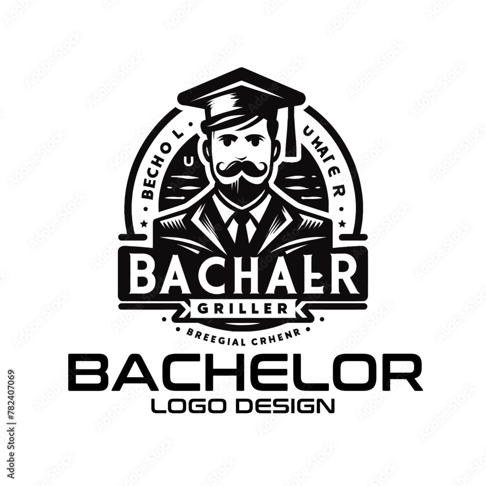 Bachelor Vector Logo Design Bachelor Vector Logo Design