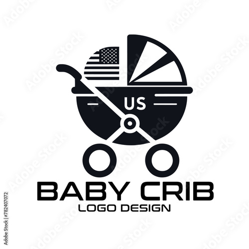 Baby Crib Vector Logo Design photo