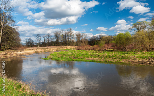 Meandering Odra river in early springtime CGJO Poodri in Czech republic © honza28683