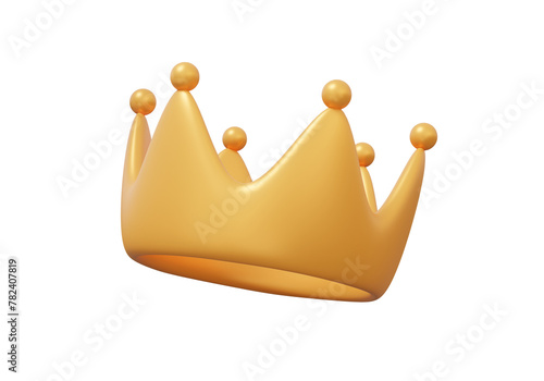 Картината върху платно Gold royal king crown icon on isolated background