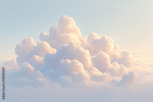 White clouds floating in the sky. A cumulonimbus cloud rises. meteorological phenomenon. natural phenomenon. Simplified abstract image of cloud computing concept photo