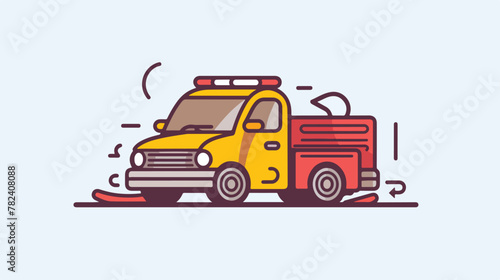 Car breakdown line icon. Vehicle and smoking engine