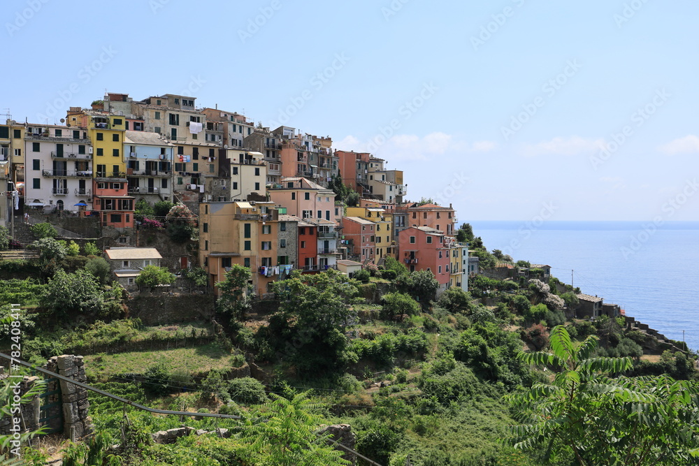 Scenic view of Corniglia in Cinque Terre, Italy