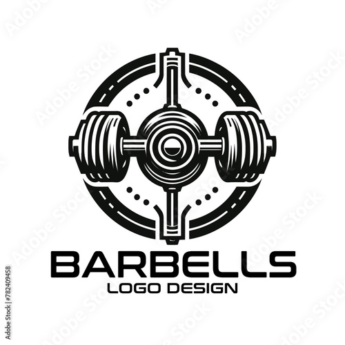 Barbells Vector Logo Design