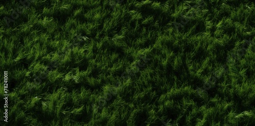 Rendered Aerial View of Green Artificial Turf in Lush Landscape Generative AI