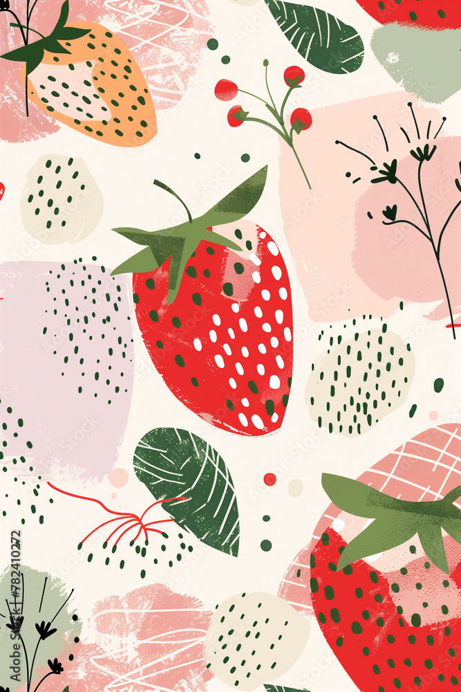 abstract strawberry background, child wallpaper print abstract strawberry background, child wallpaper print
