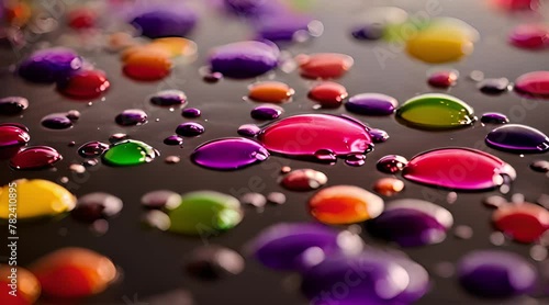 4K , Color paint drops in water , clor splash in water , drop Colorful ink in water, 4K footage photo
