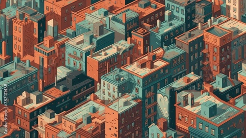 Diminished Cityscape Illustration Inspired by Iconic Design Generative AI