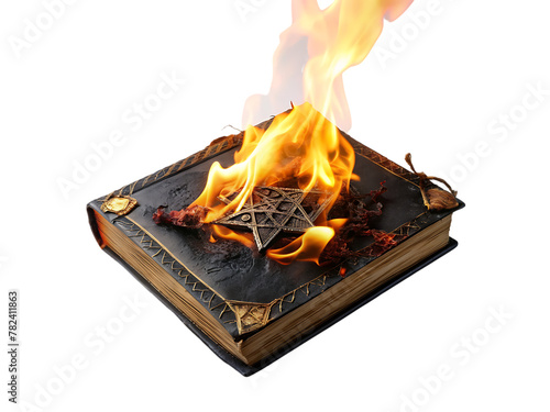 Wallpaper Mural burning book of magic spells and witchcraft. Torontodigital.ca