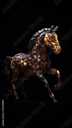 Pixelated Horse in Focus Generative AI