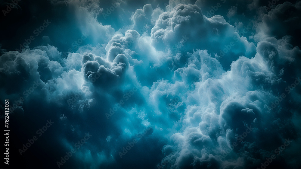 Soft and fluffy cloud texture, full of lightness and unpredictability with space for text in pastel shades of blue - obrazy, fototapety, plakaty 