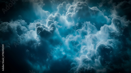 Soft and fluffy cloud texture, full of lightness and unpredictability with space for text in pastel shades of blue