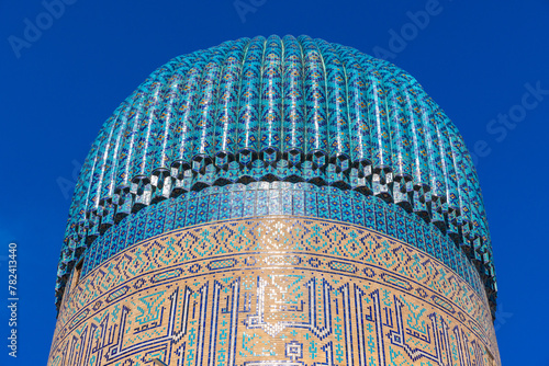 Blue dome of Gur-e-Amir, it is a mausoleum of the Turco-Mongol conqueror Timur