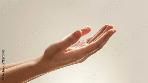 a person holding their hands out in a gesture