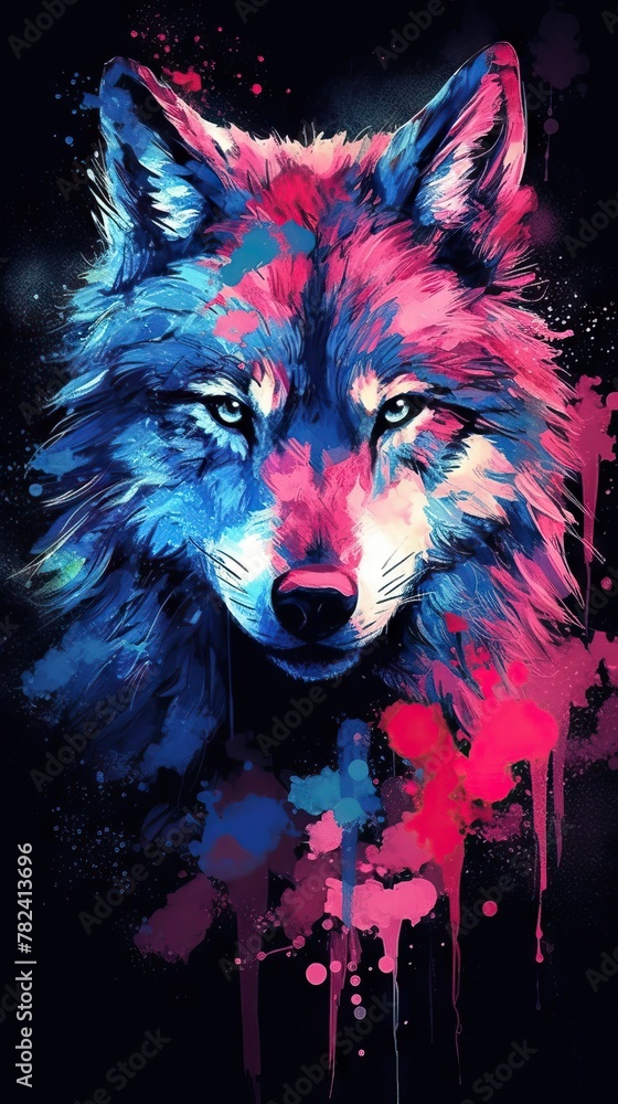 Vibrant Watercolor Painting on Dark Background Generative AI Vibrant Watercolor Painting on Dark Background Generative AI