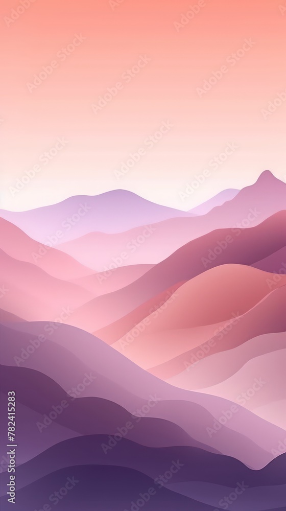 Minimalist Pastel Mountain Landscape Generative AI