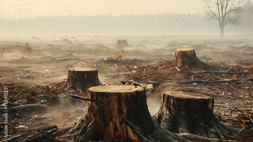 cause of high temperature , stumps in the forest