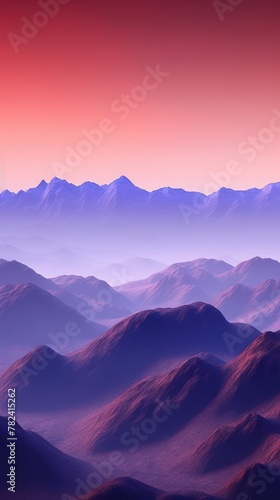 Fiery Minimalist Mountain Landscape Generative AI