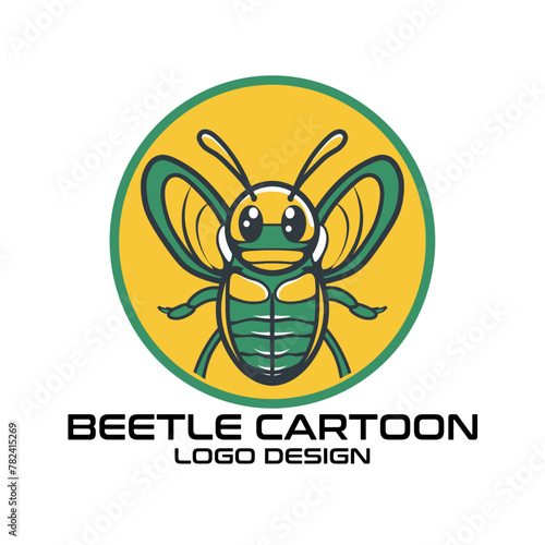 Beetle Cartoon Vector Logo Design