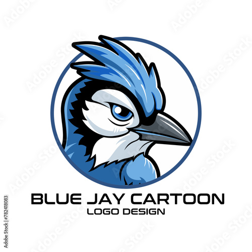 Blue Jay Cartoon Vector Logo Design photo