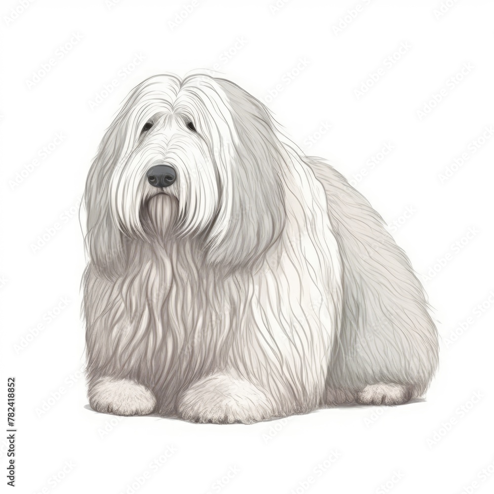 Soft and Gentle Watercolor Sheepdog Generative AI