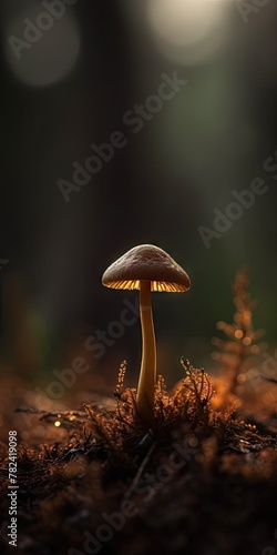 Ethereal Mushroom Macro Photography Generative AI