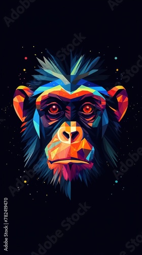 Whimsical Abstract Monkey Portrait Generative AI