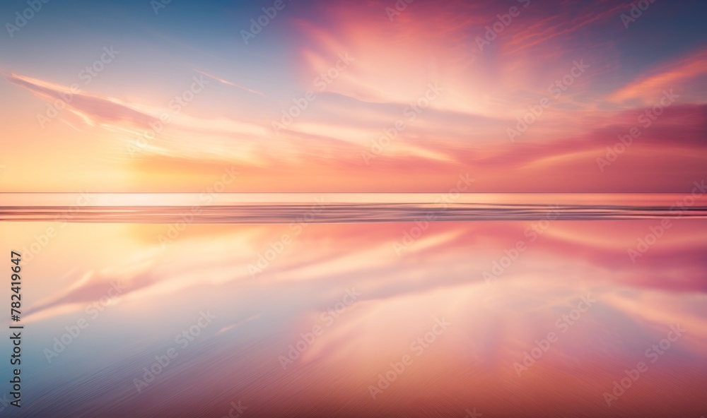 Enchanting Seascape at Sunrise with Vibrant Sky Generative AI