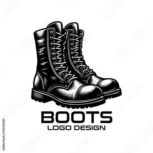 Boots Vector Logo Design photo