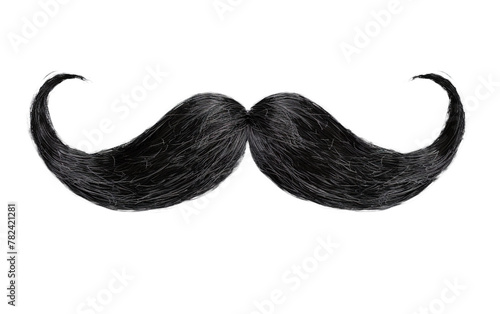 Black moustache on white background,png
