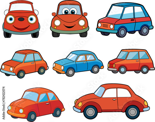 Car Cartoon drawing animation style vector design